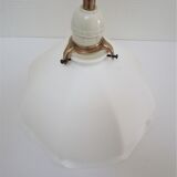 Suspension opaline flower and vintage brass