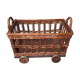 Small wicker wheeled cart