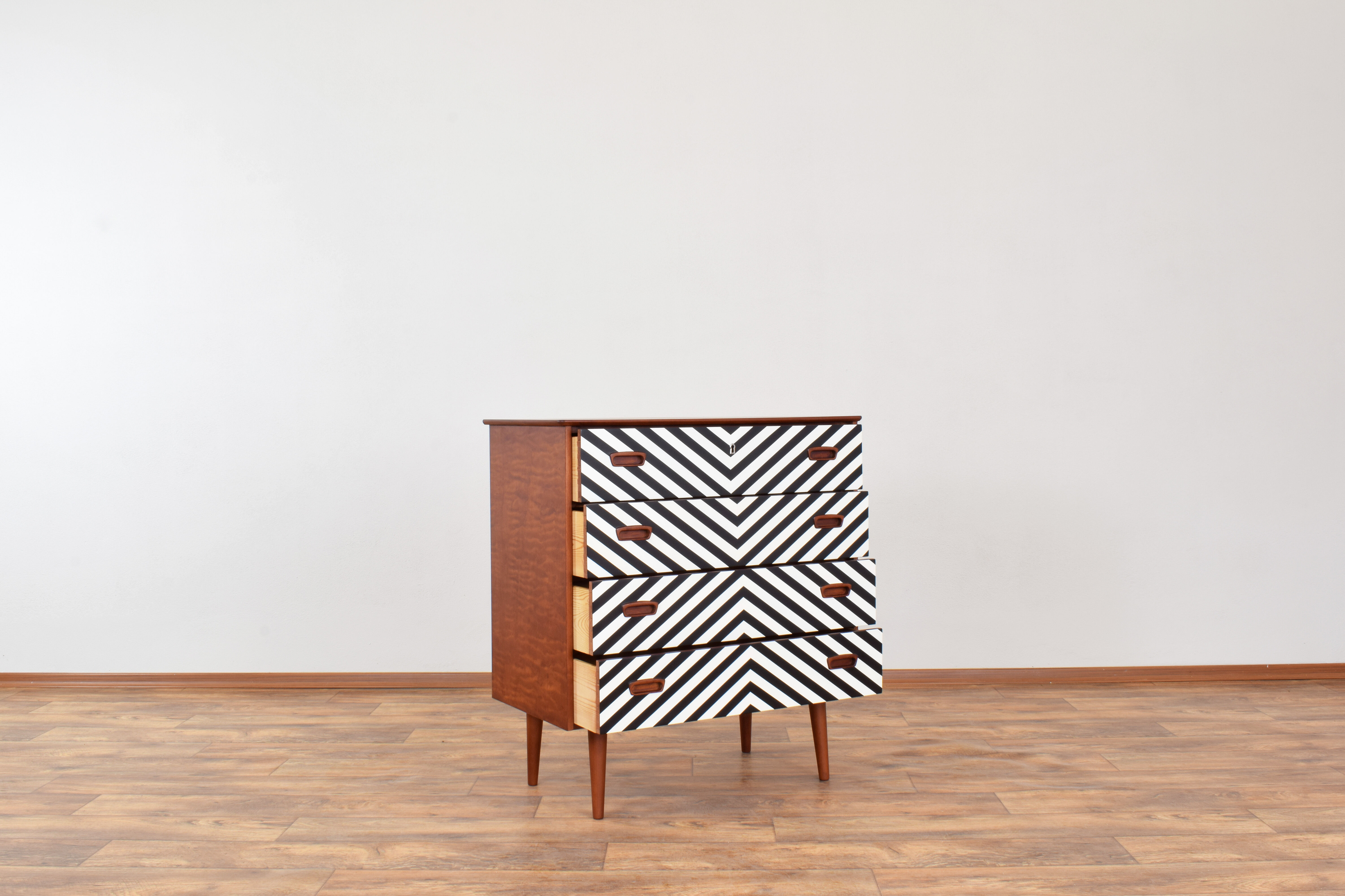 Mid-Century Danish Op-Art Chest of Drawers, 1960s.
