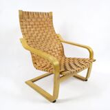 Leather and beechwood armchair by Noboru Nakamura for Ikea, 1990s