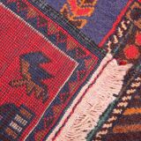 Tapis persan tissé à la main traditionnel tribal red wool living area rug - 113x200cm