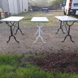 3 Cast Iron and Wood Bistro Tables
