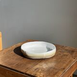 Large white and earthenware ceramic dish
