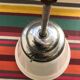 Old white opaline suspension - alu support 50 years vintage