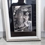 Black and white photo Cesar Baldaccini working on the framed centaur