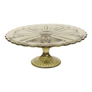 Art Deco Pressed Glass Cake/Pastry Platter 27cm