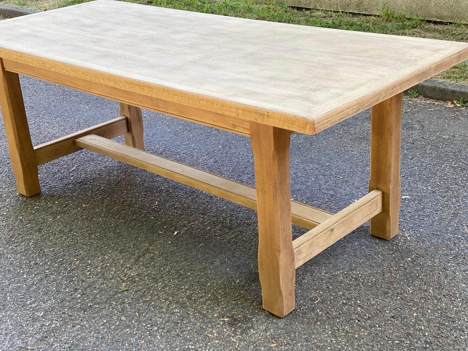 Renovated 1960s oak farmhouse dining table