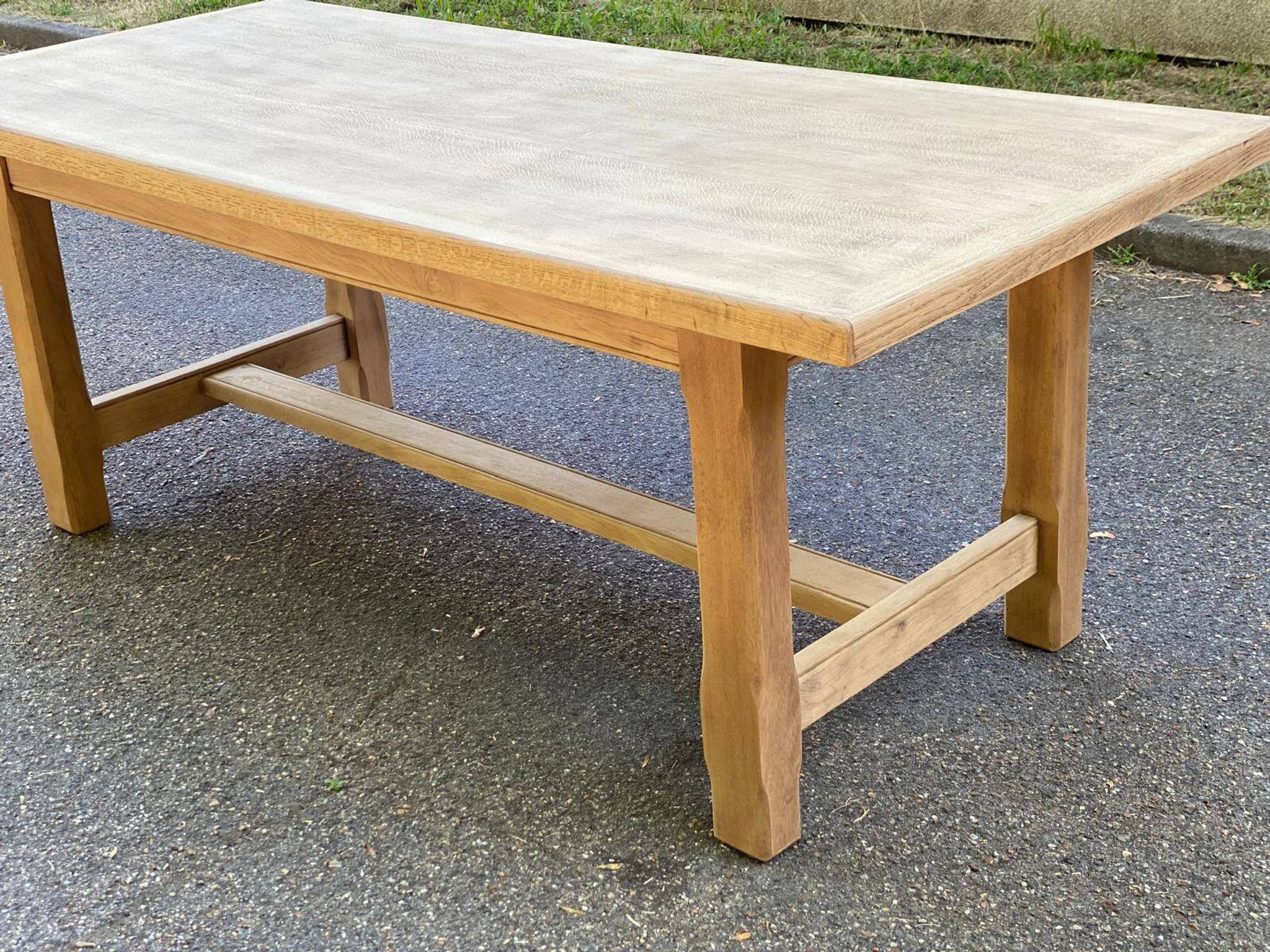 Table à manger de ferme rénovée en chêne des années 60