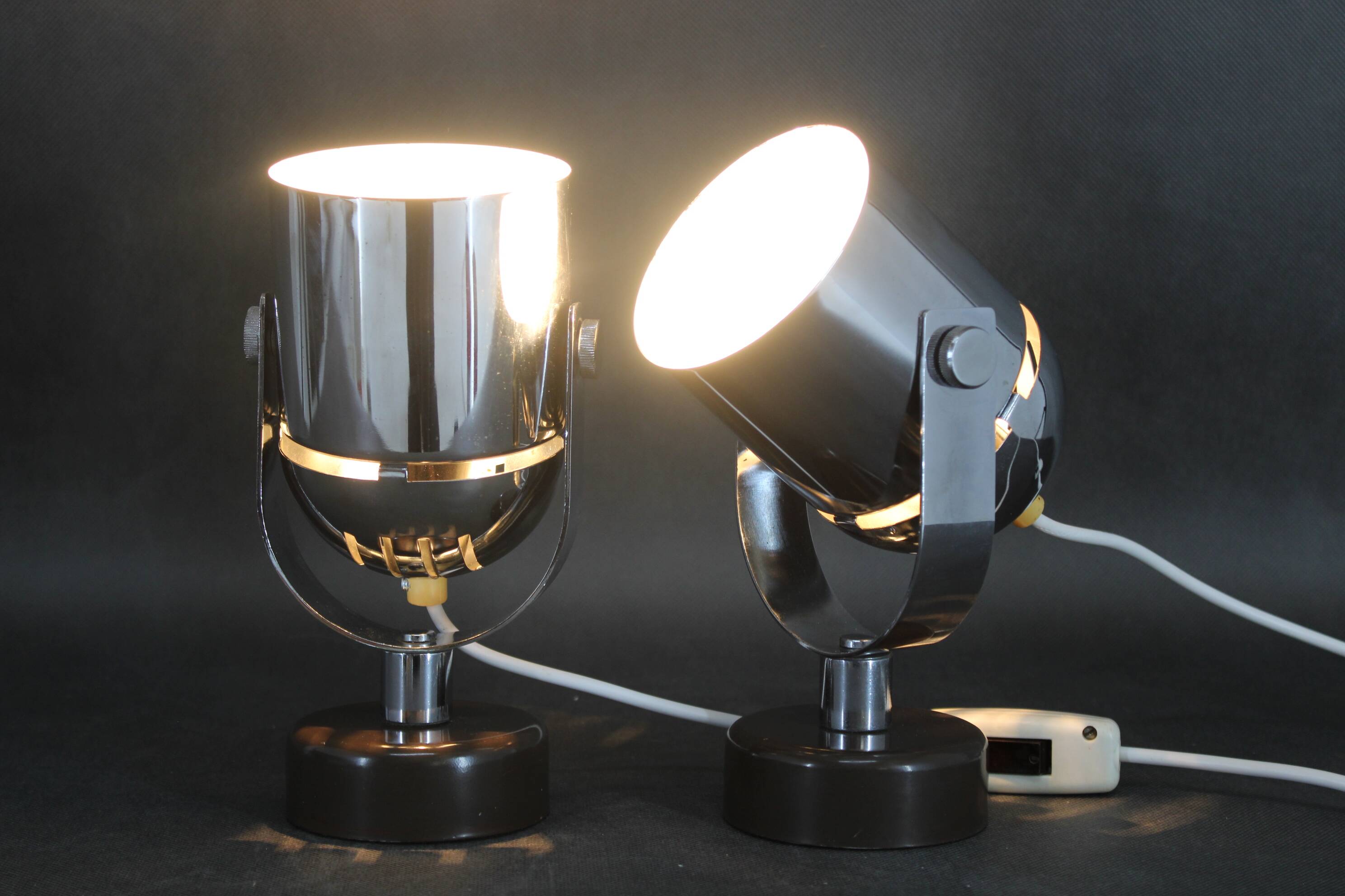 1970s Stanislav Indra Pair Of Wall lamps by Combi Lux, Czechoslovakia