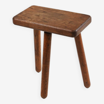 Tabouret rustique français en bois 1940