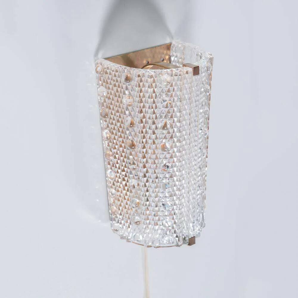 Vintage glass wall sconces by Carl Fagerlund, Lyfa glass sconces.