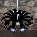 Brushed aluminum pendant light from the 1970s