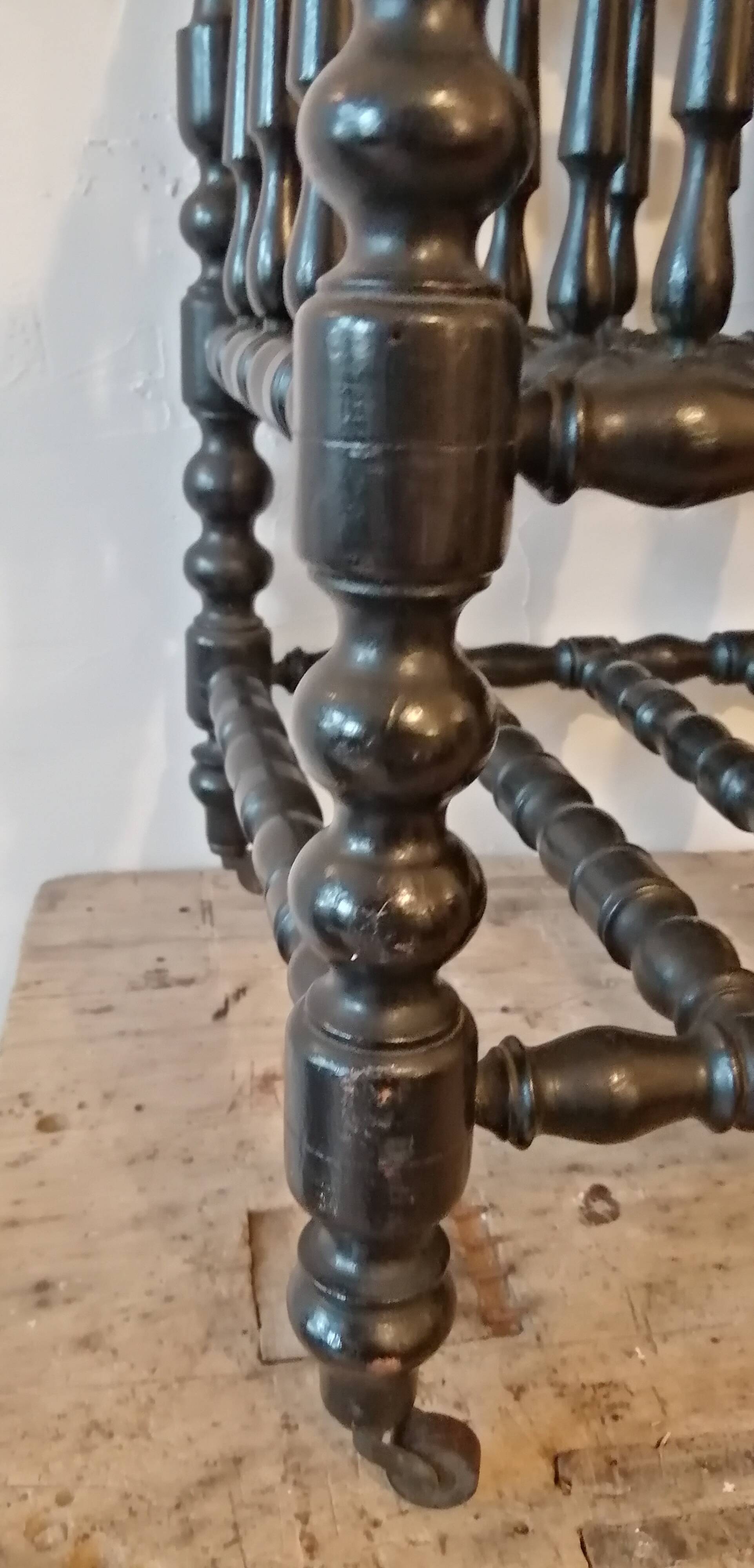 Magazine holder in blackened wood, Napoleon III partition shelf, late 19th century