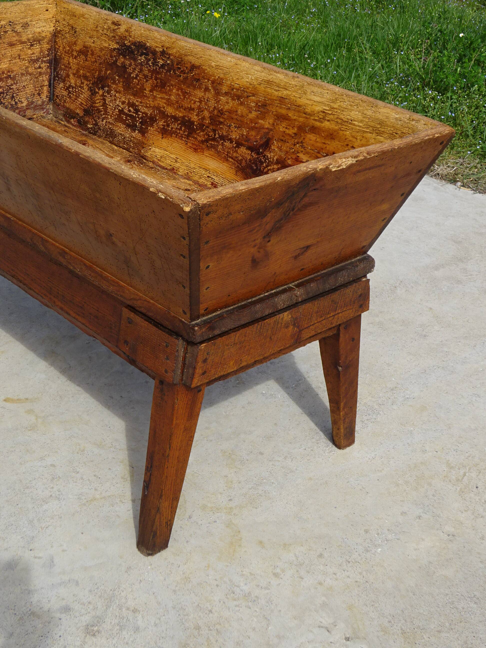 Antique kneading trough made of solid oak