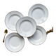 5 deep plates in white and gold Limoges porcelain