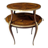 Louis XV style tea table – Marquetry and gilded bronze