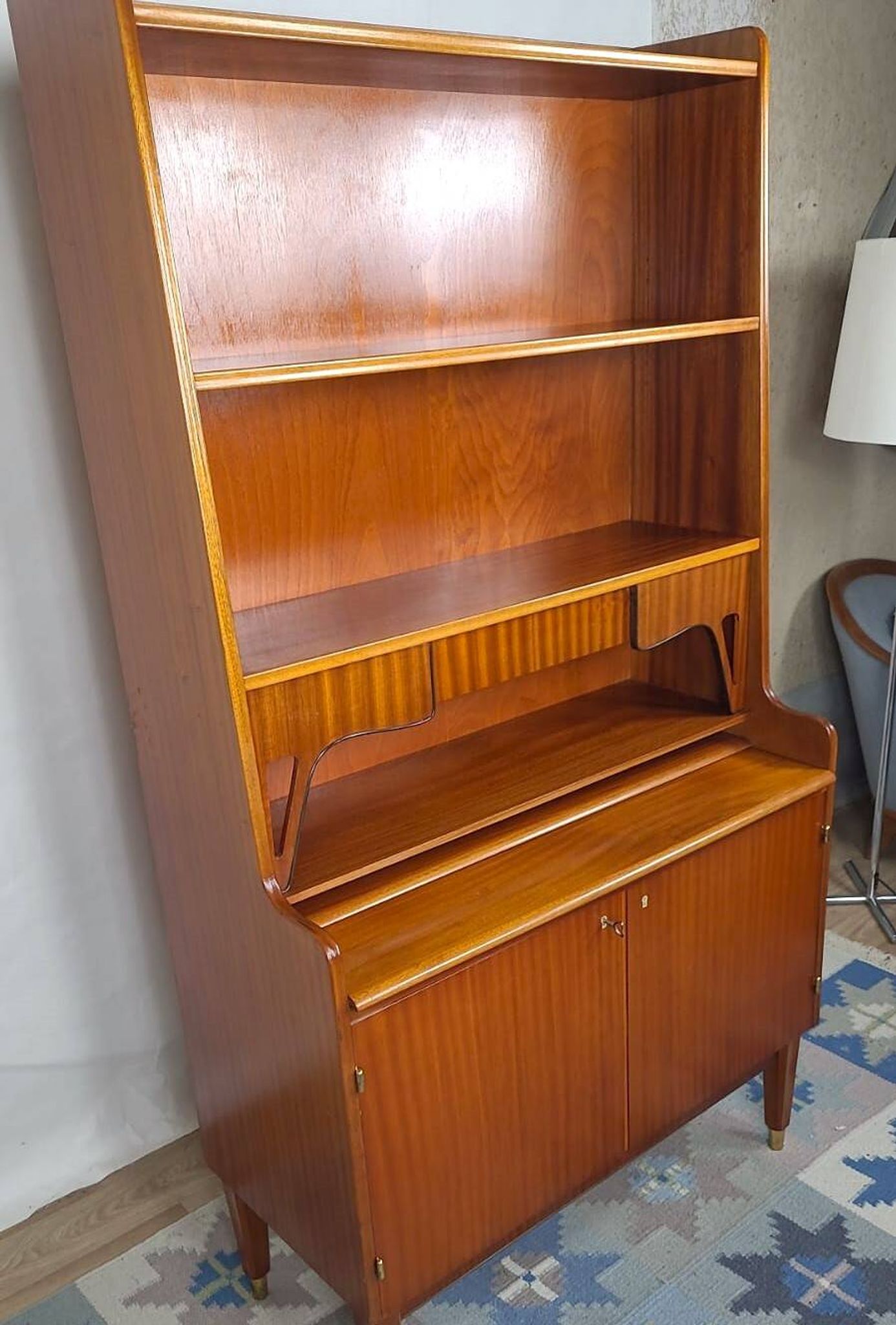 Scandinavian teak secretary bookcase, Denmark, 1960s.