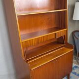 Scandinavian secretary bookcase in solid teak, Denmark, 1960s