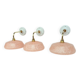 Appliques verre de Clichy moucheté