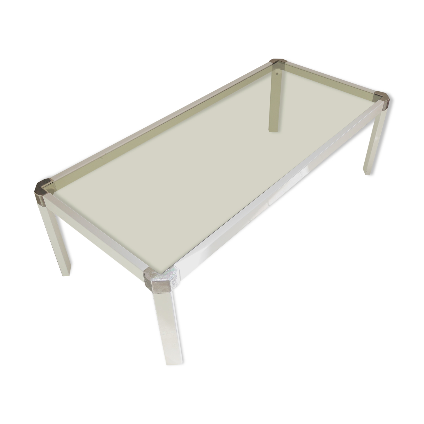 Coffee table in lacquered metal and Italian smoked glass Romeo Rega