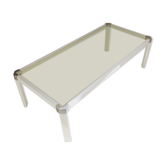 Coffee table in lacquered metal and Italian smoked glass Romeo Rega