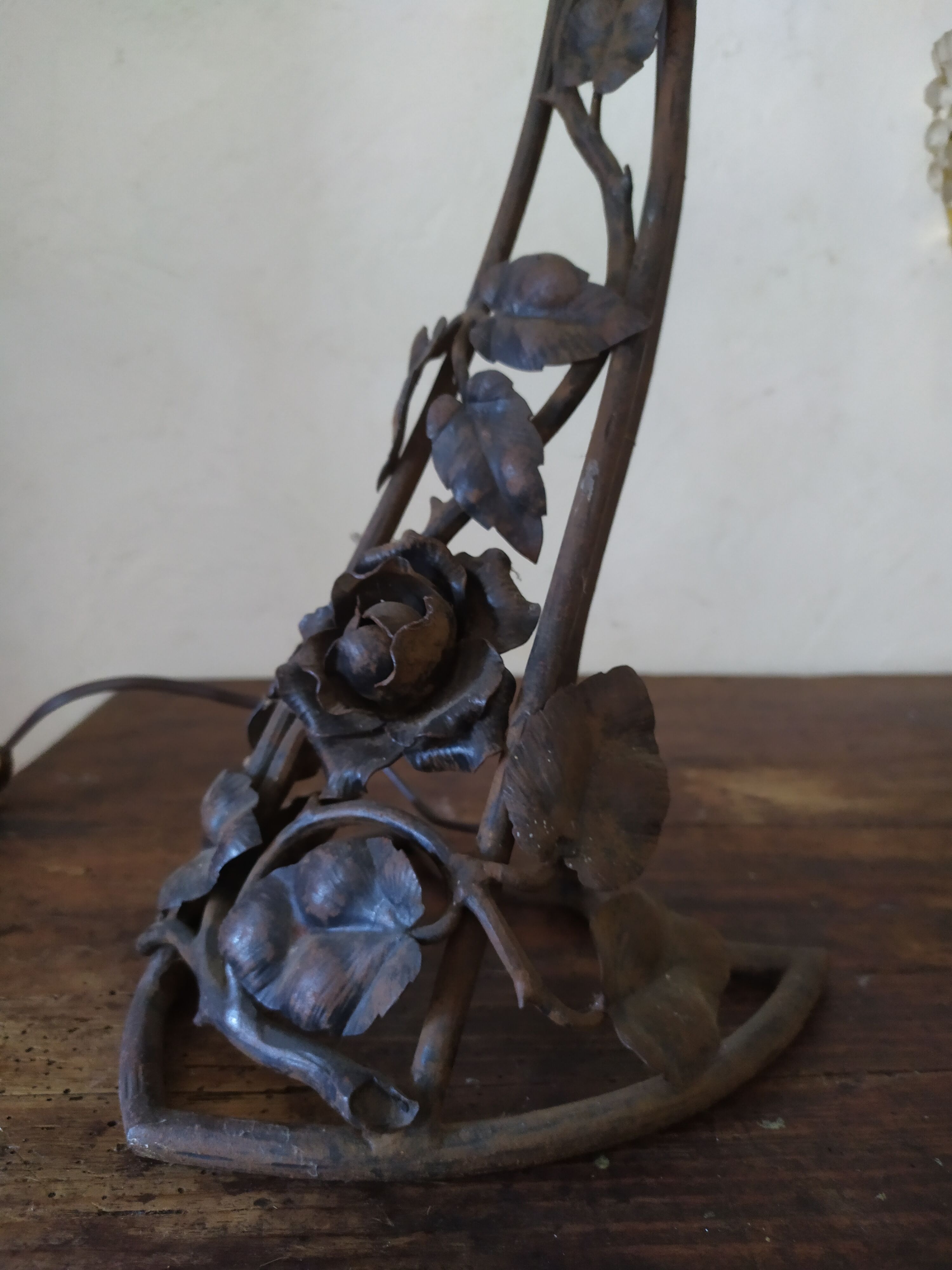 Art Nouveau wrought iron lamp