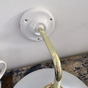 Set of two electrified white opaline wall lamps to nine
