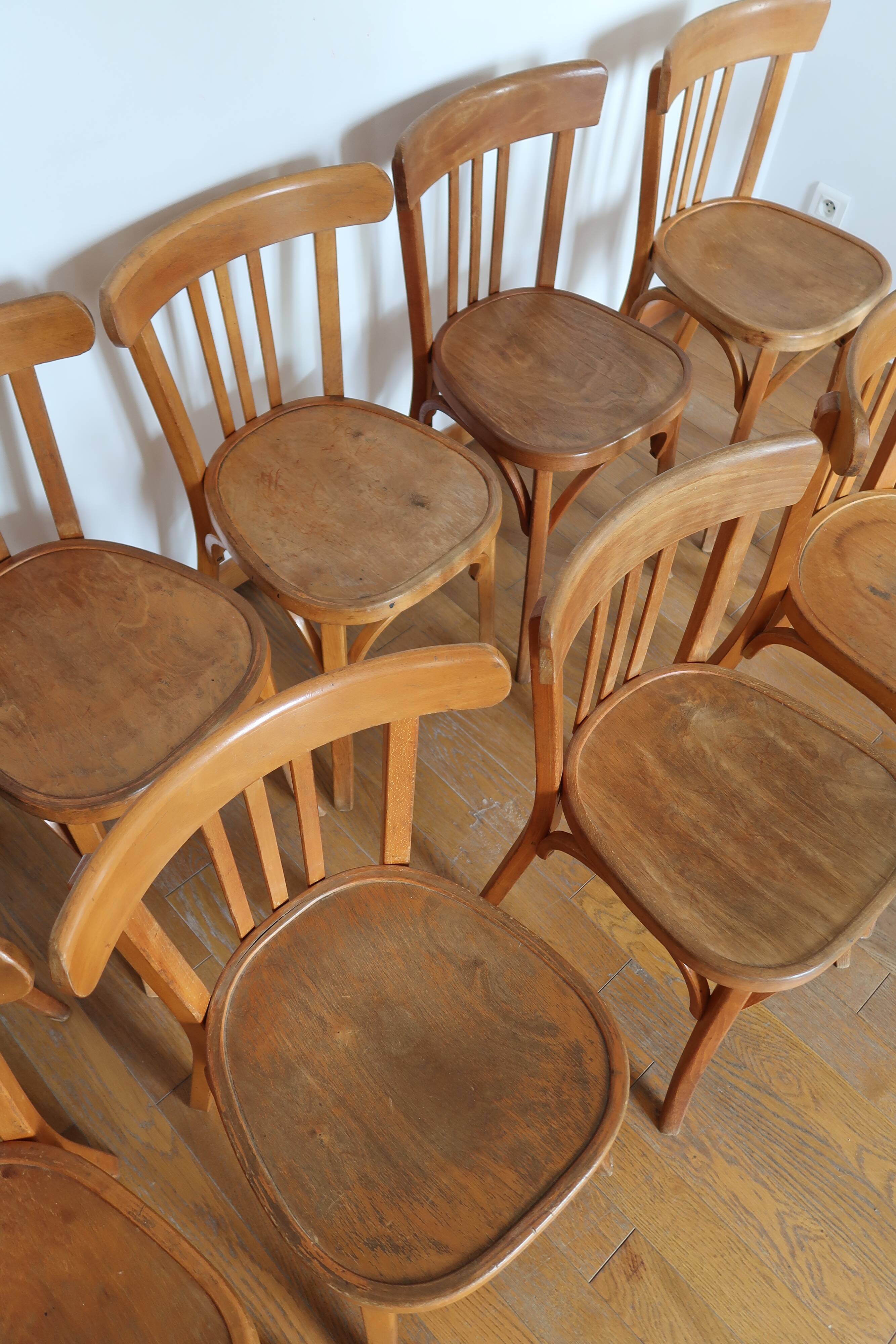 Set of 10 baumann bistro chairs