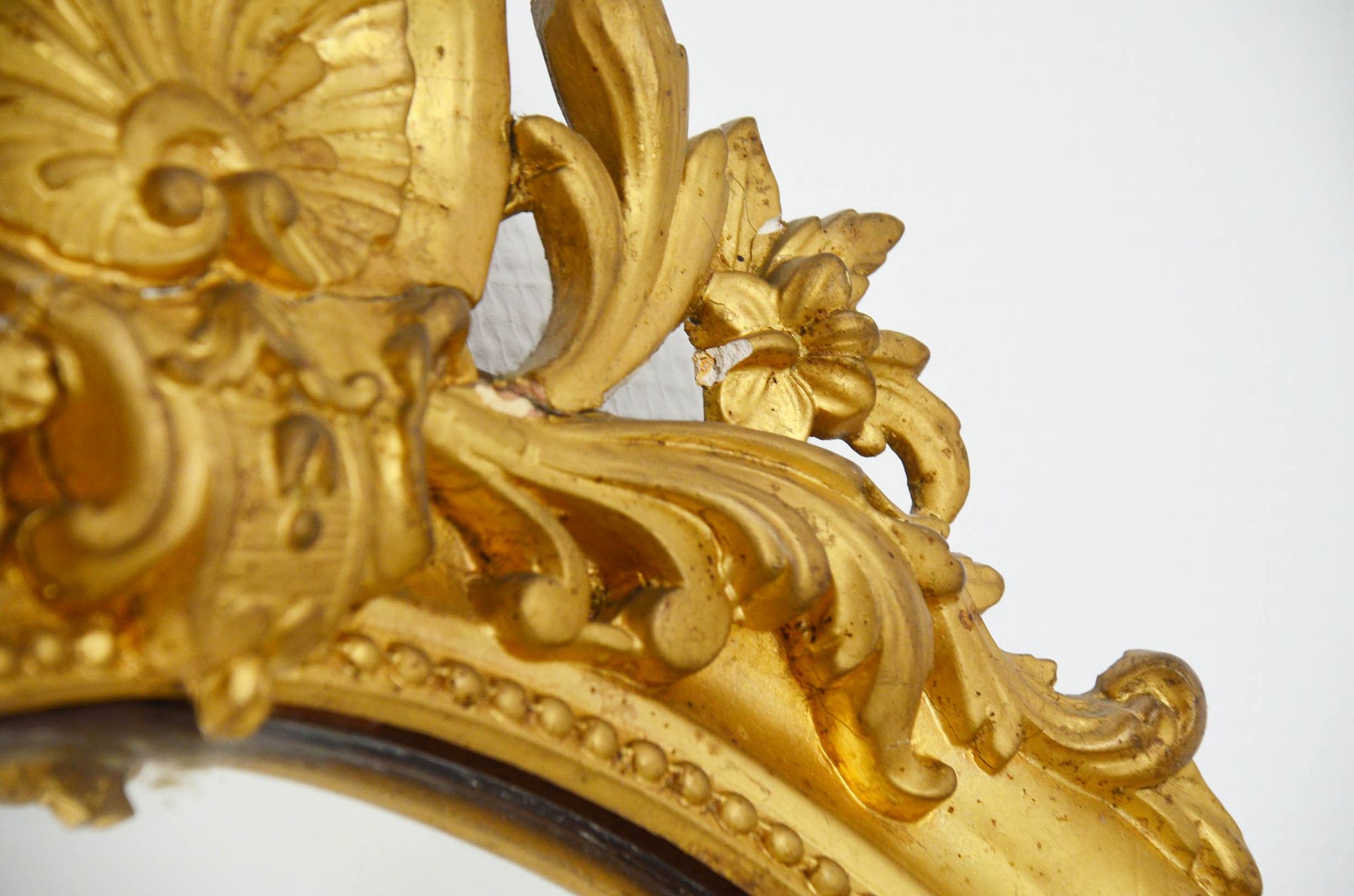Mirror medallion Napoleon III oval 19th 90 x 60 style Louis XVI