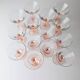 14-piece Pink Verre-et-Cristal Luminarc Martini Glass Set, 1980s Memphis Style Glassware, France Gift Idea