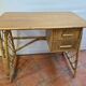 Vintage rattan desk with his chair