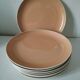 Set of 8 Villeroy & Boch Saar pattern plates, powder pink, 1950s