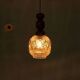 1970s brutalist glass pendant, vintage Swedish pendant.