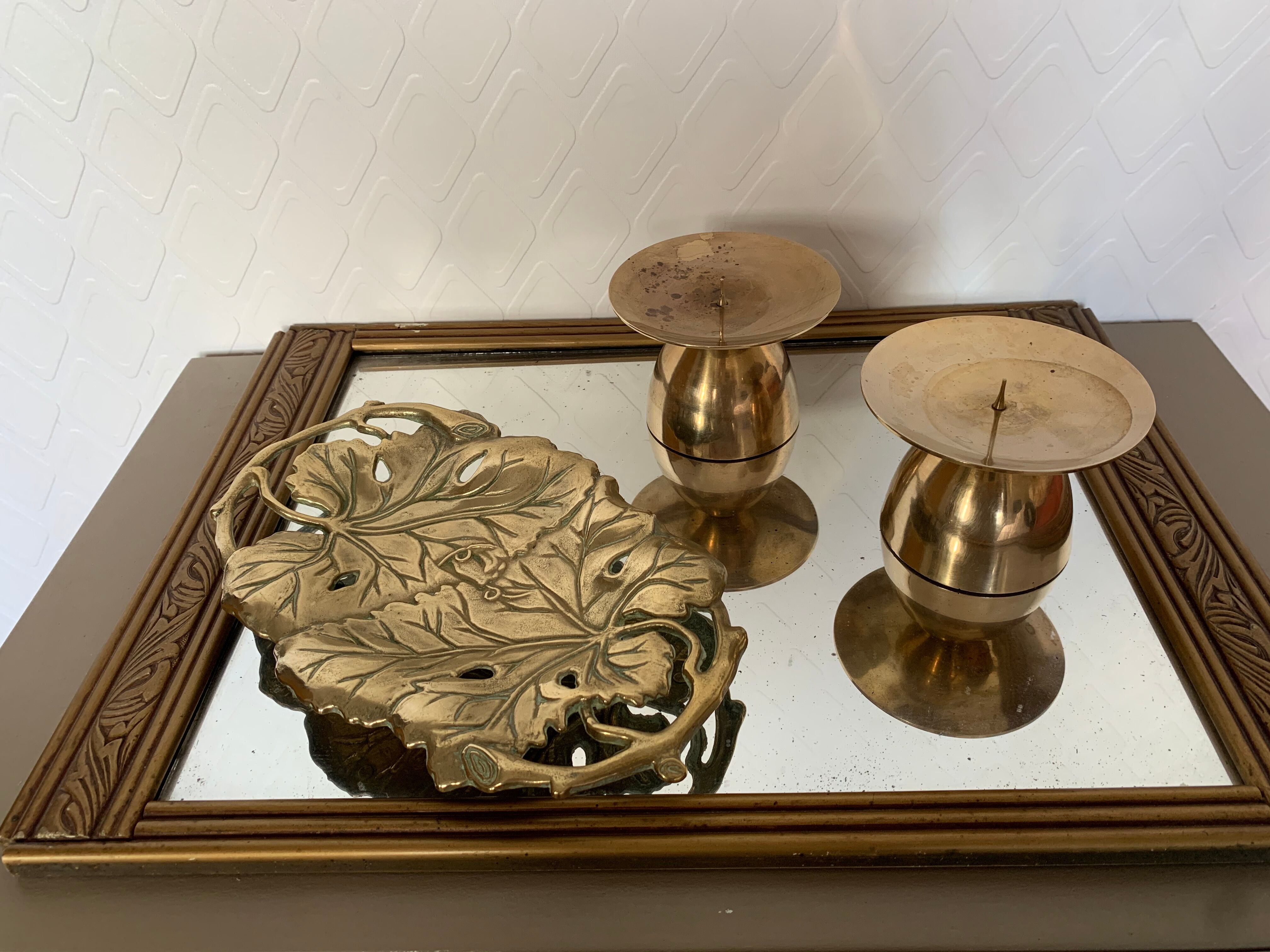 Set of brass candlesticks