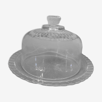 Cloche et plat en verre transparent