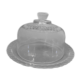 Bell and plate in transparent glass