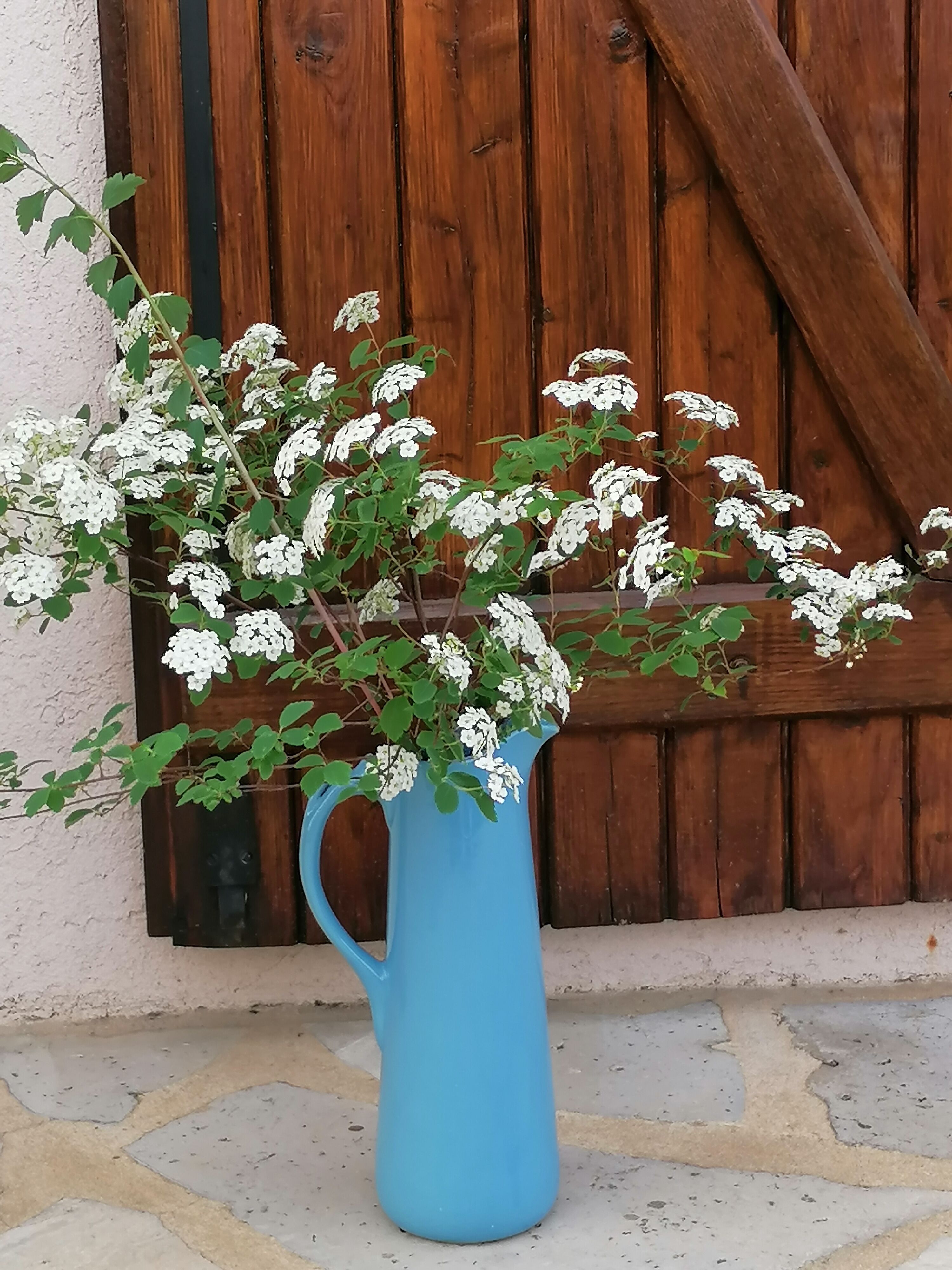 Vase céramique émaillé bleu