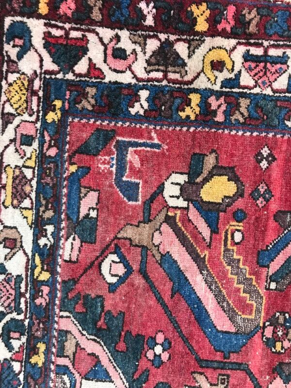Large vintage Persian Zanjan carpet handmade
