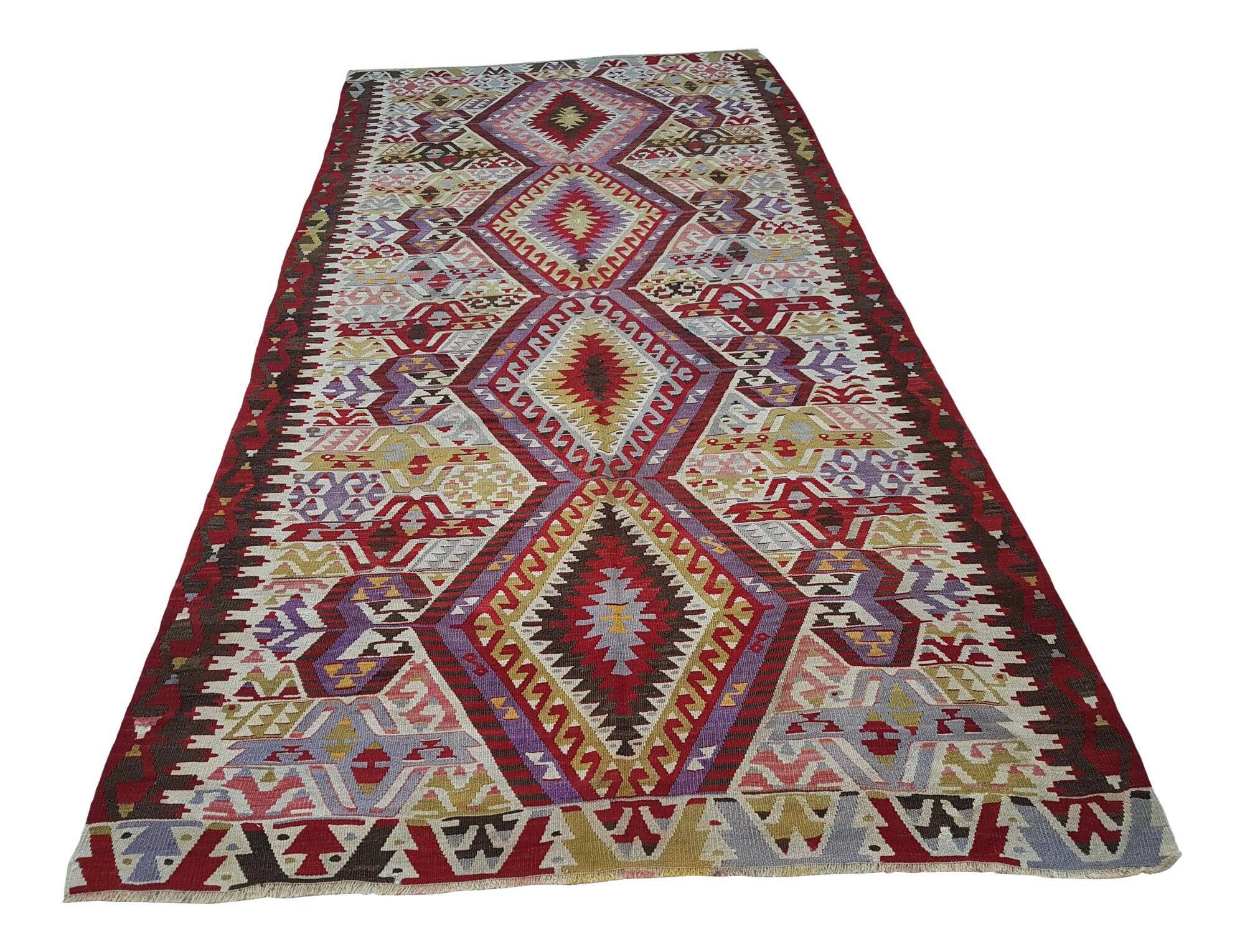 Vintage Turkish kilim, handwoven, 150x292 cm.