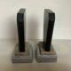 Asymmetrical marble art deco bookends