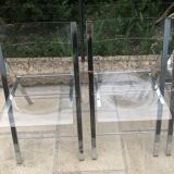 Vintage plexiglass folding chairs