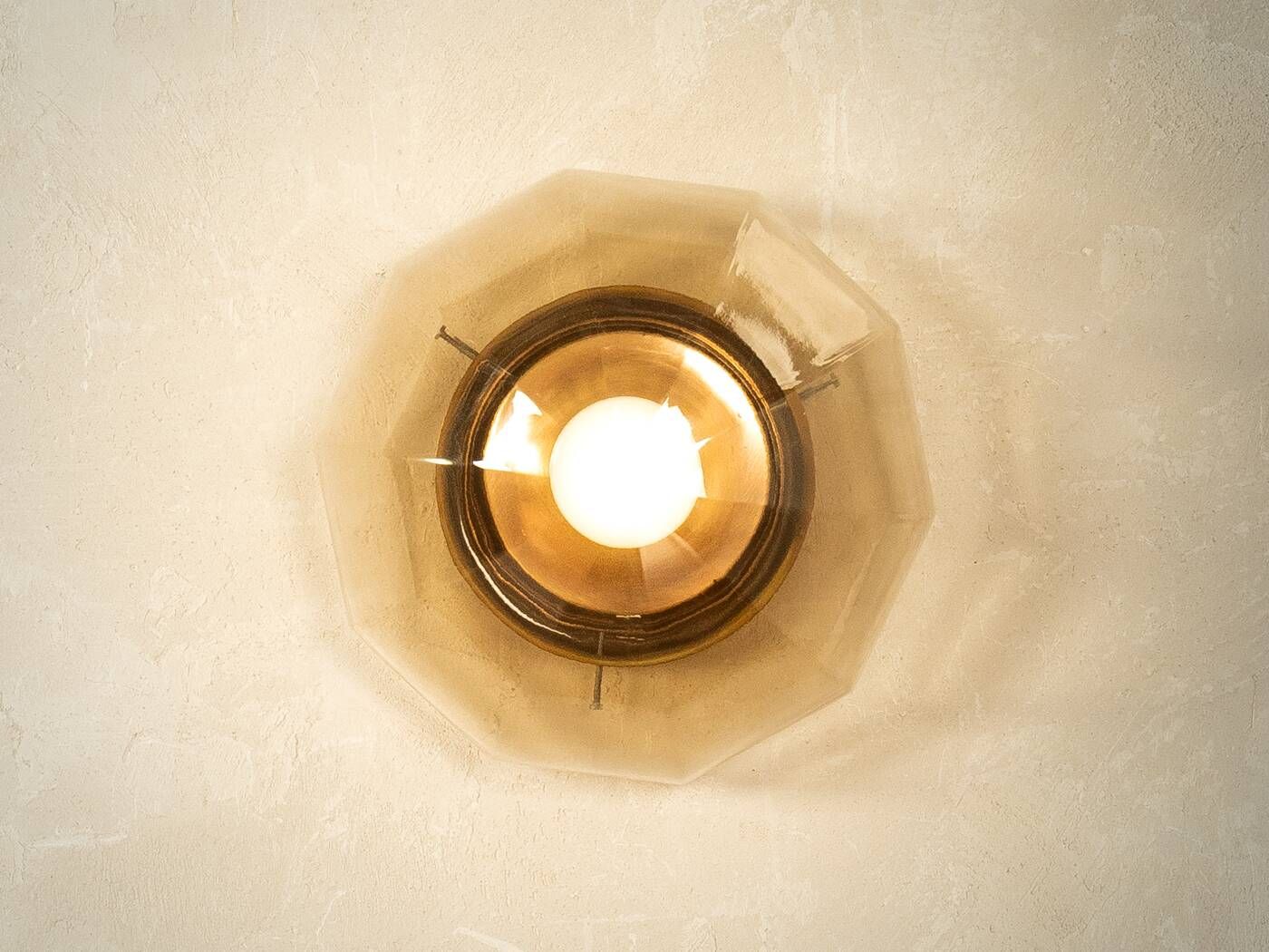 Elegant wall/ceiling lamp from the 1970s
