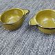Set of 2 glazed khaki clay bowls.