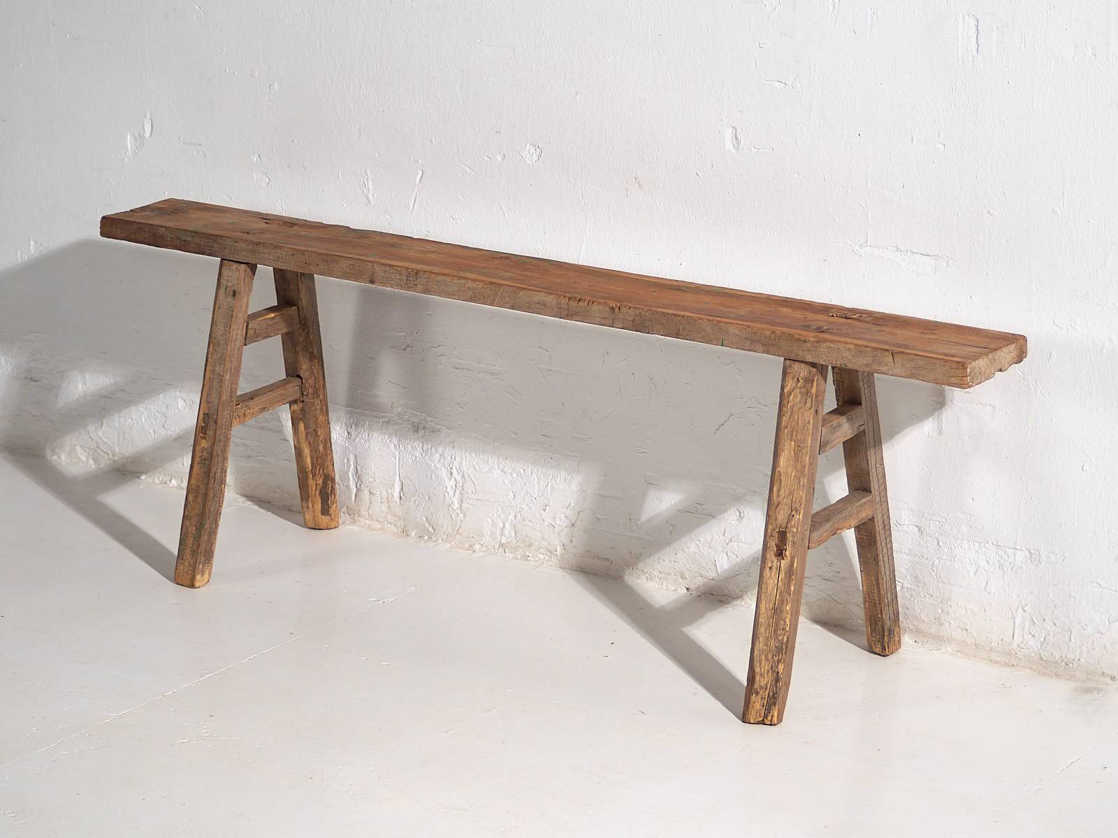 Antique solid wood bench (c.1870) #74