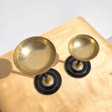 Pair of brass candlesticks or candle holders