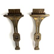 Italian Deco Style Wall Lamps in Bronze attributed to Banci, 1970s, Set of 2