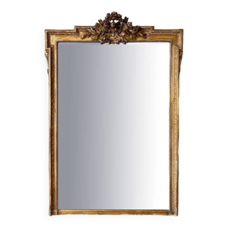 Miroir ancien doré 19ème siècle trumeau