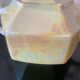 Vintage art deco sugar bowl in iridescent yellow