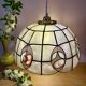 Vintage mother-of-pearl and brass lampshade pendant light with fruit decorations (2)