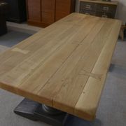 Antique monastery table in solid oak, dovetail joint, 20th century